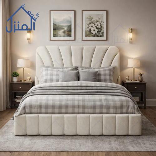 سرير بيج بتصميم انسيابي أنيق - تفاصيل ناعمة بلمسة...