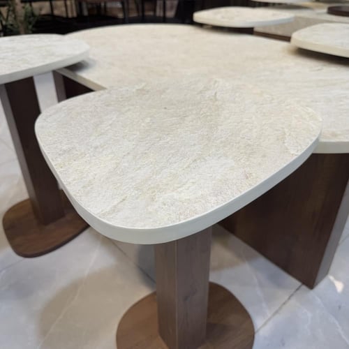 طاولة بديل حجر سكري و بني