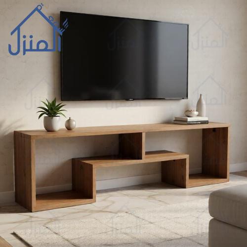 طاولة تلفزيون مودرن طويلة – وحدة شاشة بتصميم هندسي...