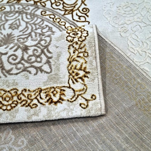 سجاد كلاسيك – نقش ملكي فاخر – كريمي × رمادي × ذهبي