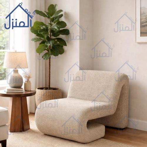 كرسي أرضي مودرن بوكلية أوف وايت – تصميم منخفض فاخر...