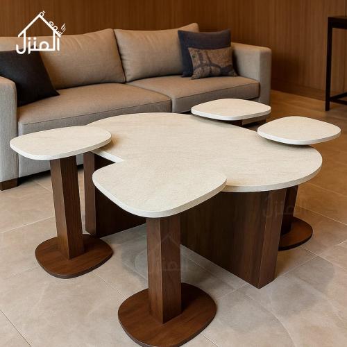 طاولة بديل حجر سكري و بني