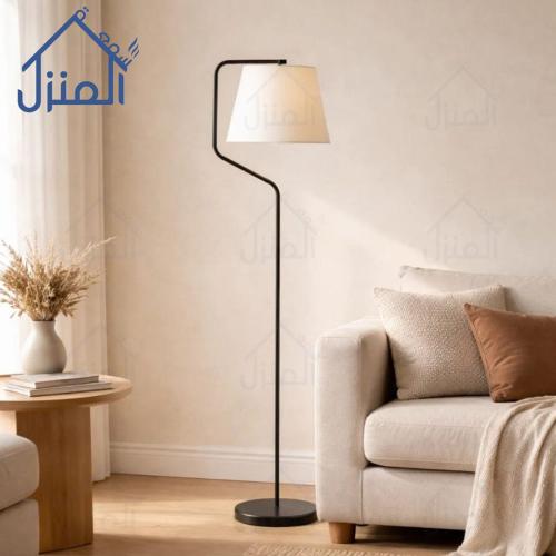 أباجورة أرضية مودرن منحني - مصباح واقف أنيق للمعيش...