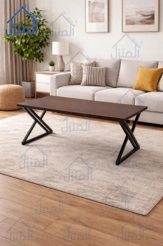 طاولة وسط مستطيلة – تصميم عصري بلمسة فخمة داكنة