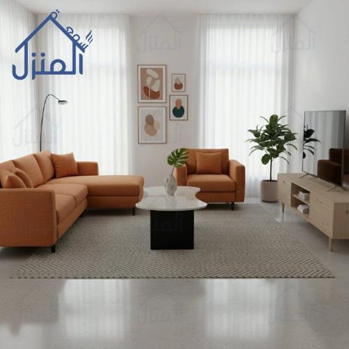 طاولة قهوة عضوية مودرن بتشطيب بديل رخام وقاعدة سود...