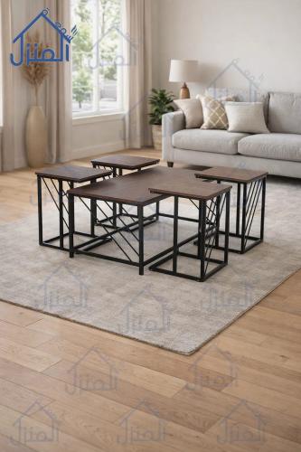 طقم طاولات وسط متعددة متداخلة – تصميم عصري هندسي ب...