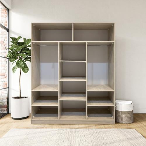 دولاب ملابس مفتوح - بيج - خشب MDF