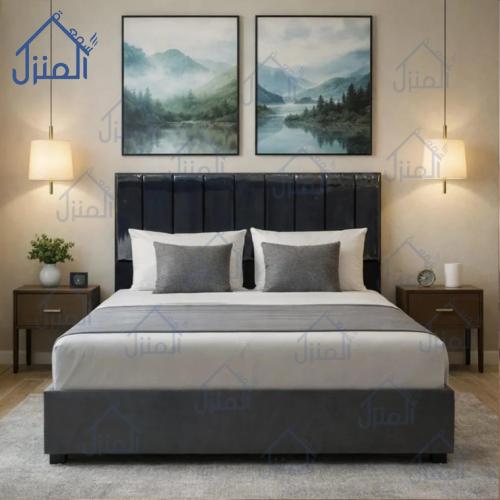 سرير الهيبة الداكنة بتصميم فاخر معاصر