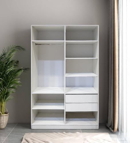 دولاب ملابس مفتوح - أبيض - خشب MDF