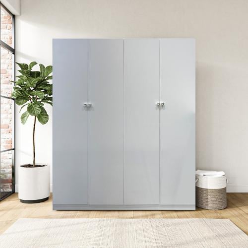 دولاب ملابس 4 أبواب - أبيض - تصميم عملي