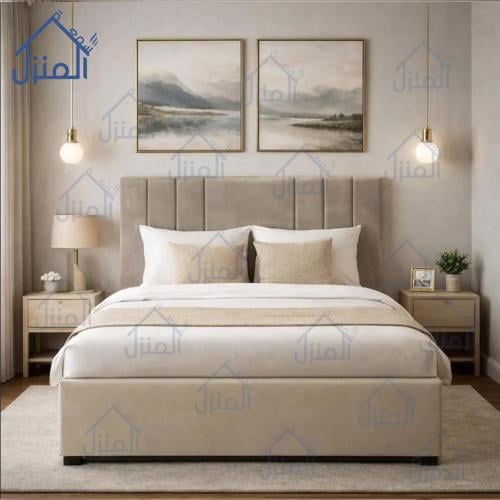 سرير السكون الفاخر بتصميم ناعم ومتوازن