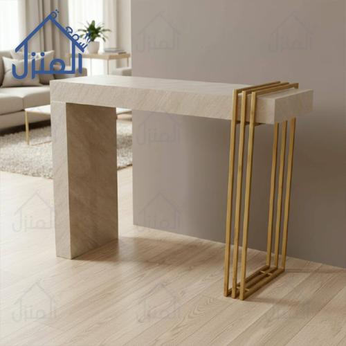 طاولة كونسول مودرن بديل حجر – كونسول بيج مع أرجل ذ...