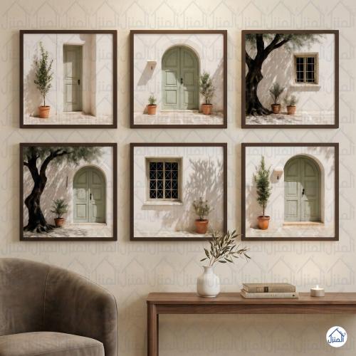 طقم لوحات جدارية سداسية كانفس – 6 قطع بتصميم فاخر