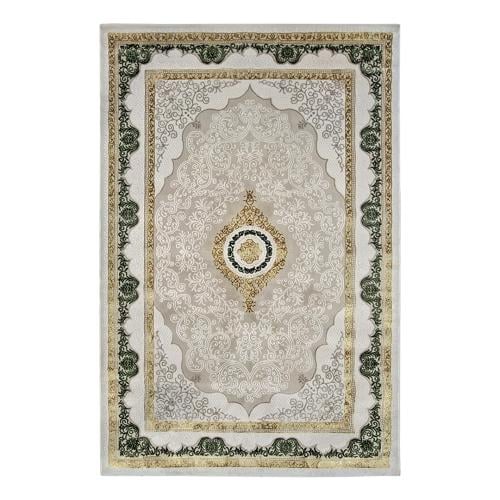 سجاد كلاسيك – نقش ملكي فاخر – كريمي × رمادي × ذهبي