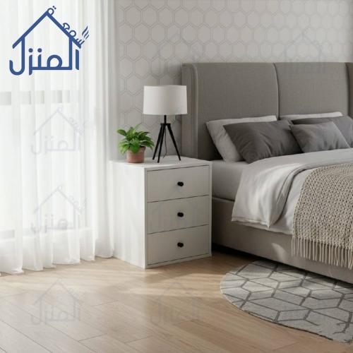 كومودينة بيضاء عصرية بثلاثة أدراج