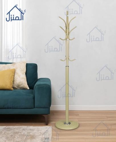 شماعة ملابس أرضية معدنية – لون بيج أنيق