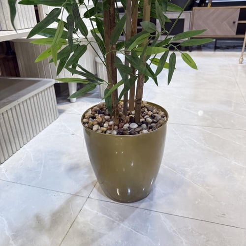 شجرة بامبو خيزران صناعي مركن ذهبي - 160 سم