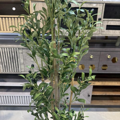 شجرة الزيتون صناعي مركن ابيض - 140 سم