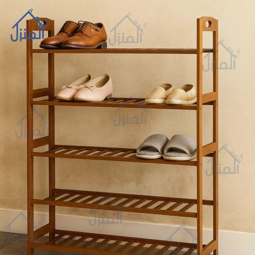 منظم أحذية خشبي 5 طوابق – لون بني كلاسيكي
