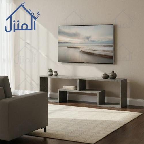 طاولة تلفزيون عصرية بتصميم هندسي أنيق