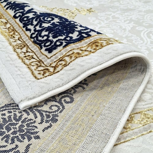 سجاد كلاسيك نقشة ملكي فاخر – كريمي × كحلي ذهبي