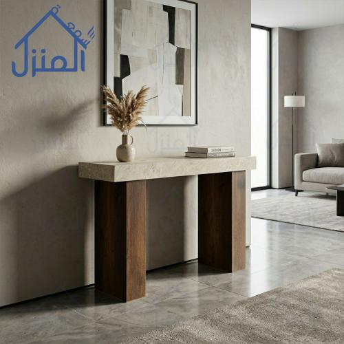 كونسول مودرن فاخر بسطح بديل حجر – تصميم أنيق بقاعد...