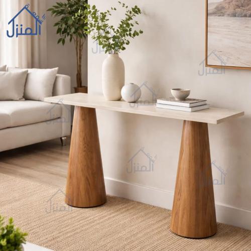 طاولة كونسول خشبية – تصميم هادئ طبيعي