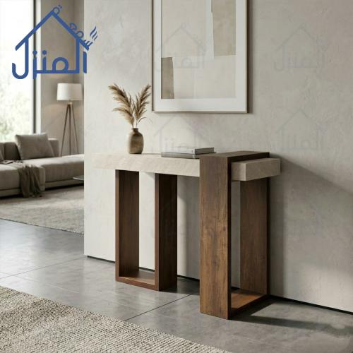 كونسول مودرن بسطح بديل حجر – تصميم هندسي مفتوح بلم...