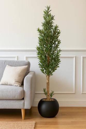 شجرة الزيتون صناعي مركن اسود - 160 سم