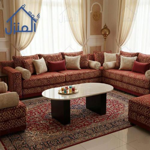 طاولة قهوة مودرن بيضاوية بديل رخام – طاولة وسط بيج...
