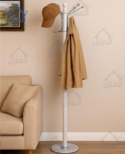علاقة ملابس أرضية بيضاء بتصميم كلاسيك أنيق متعدد ا...