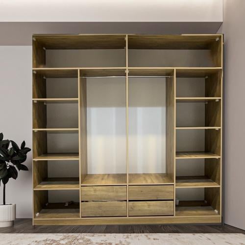 دولاب ملابس خشب طبيعي - بني