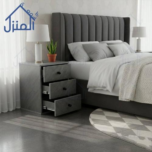 كومودينو رمادي مودرن بثلاثة أدراج – تصميم أنيق وعص...
