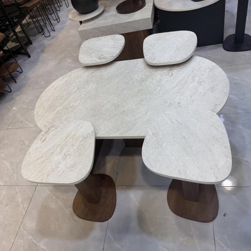 طاولة بديل حجر سكري و بني