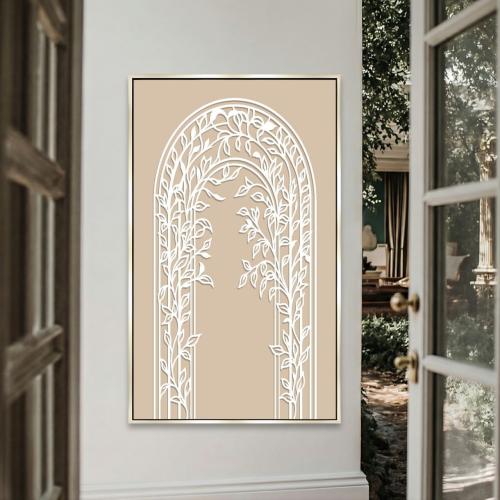 لوحة أكريليك على طباعة كانفس بتصميم قوس نباتي عصري