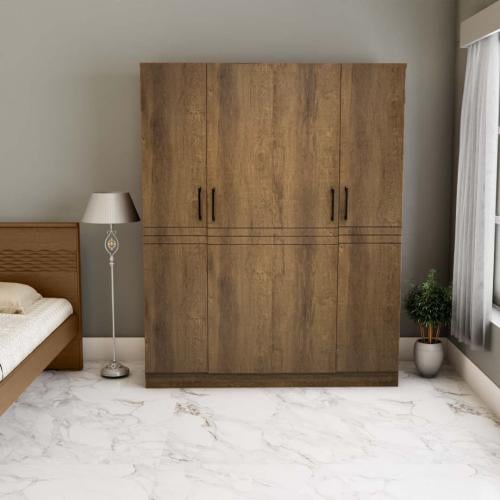 دولاب ملابس خشب طبيعي - بني