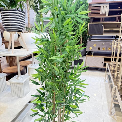 شجرة بامبو خيزران صناعي مركن ذهبي - 160 سم