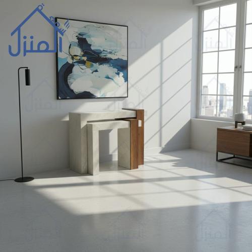 طاولة كونسول مودرن بديل حجر بتصميم عصري