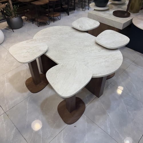 طاولة بديل حجر سكري و بني