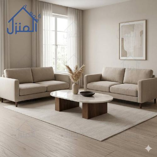 طاولة أرضية قهوة مودرن بديل رخام – طاولة وسط مستطي...