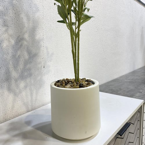 شجرة الزيتون صناعي مركن ابيض - 100 سم