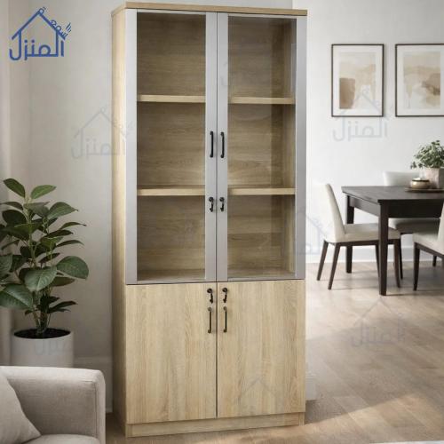 دولاب عرض أنيق بواجهات زجاجية – تصميم عصري بتخزين...