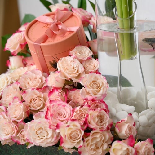 باقة ورد ريما - التوليب الهولندي و البيبي جوري