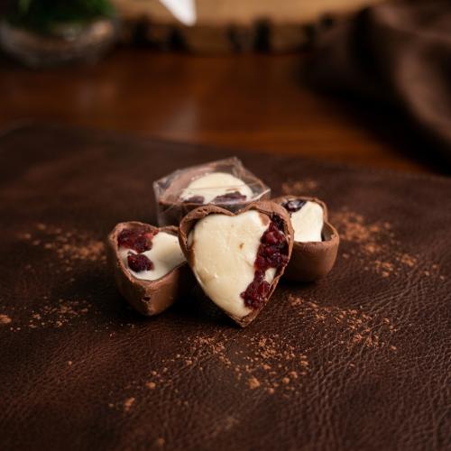 Cheese pomegranate heart shape