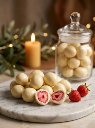 Dried strawberries white chocolate