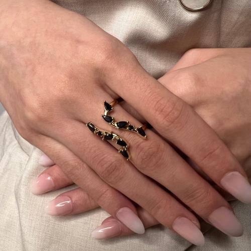 خاتم اسود عريض