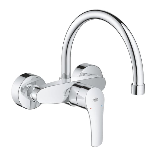 Wall-mounted chrome mixer, YourSmart Grohe