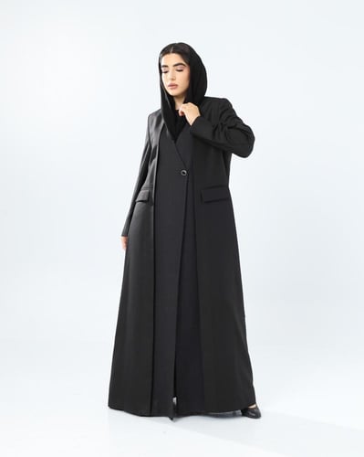 فسكوز اسود مع صوف مقلم