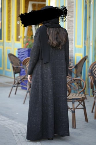 عباية بليزر تويد اسود