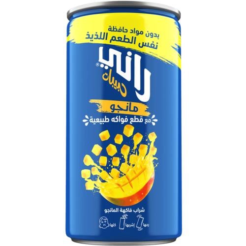 راني حبيبات مانجو مع قطع فواكه طبيعية 180 مل 24 عب...